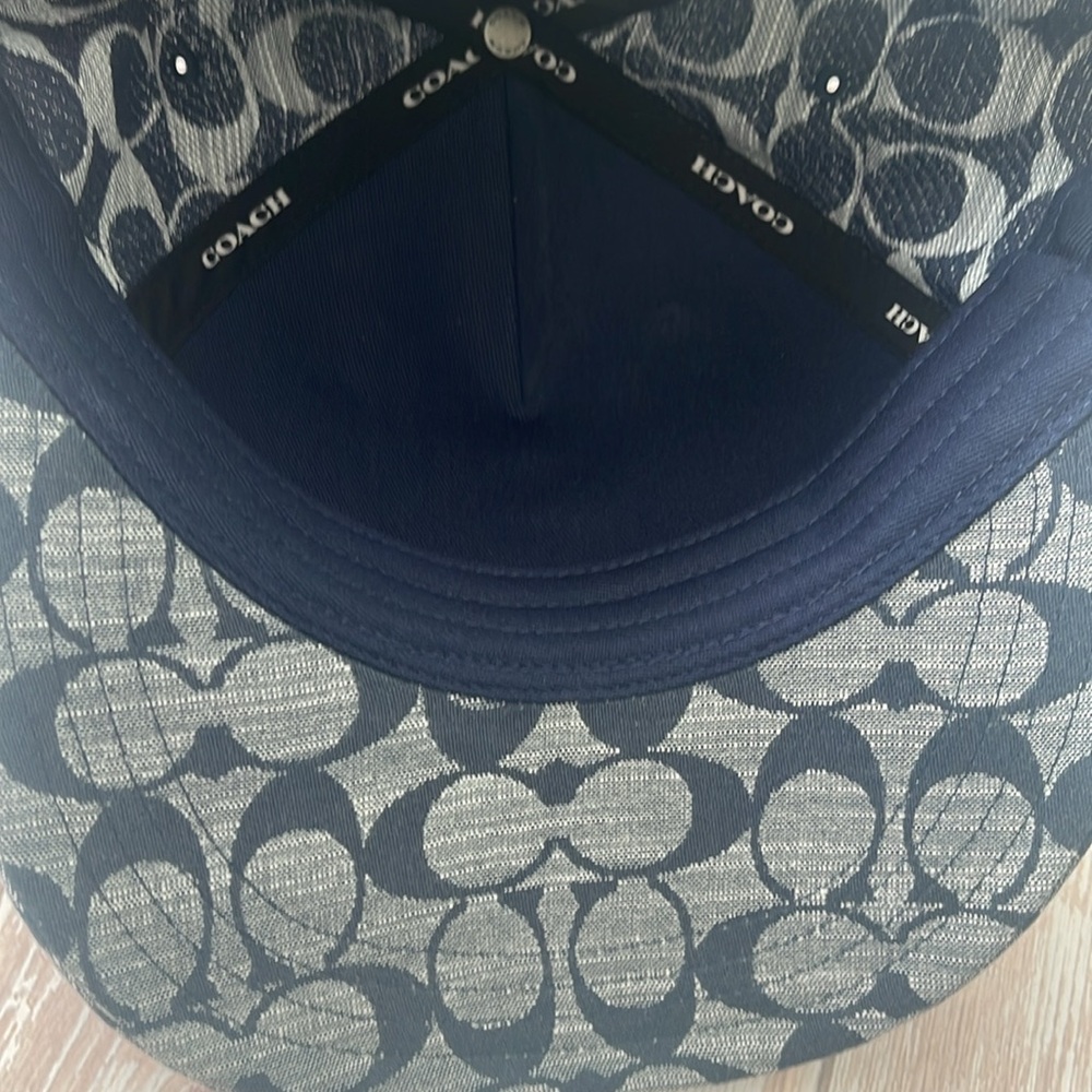 New COACH Signature Chambray Jeans Color Baseball Hat sale Authentic hat sz M/L - Picture 5 of 13